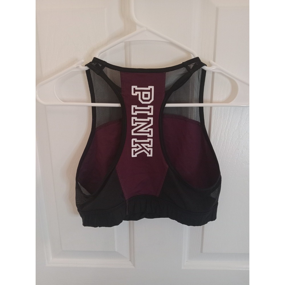 Victoria's Secret PINK Sports Bra Crop Court Logo size M chest A-C